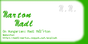 marton madl business card